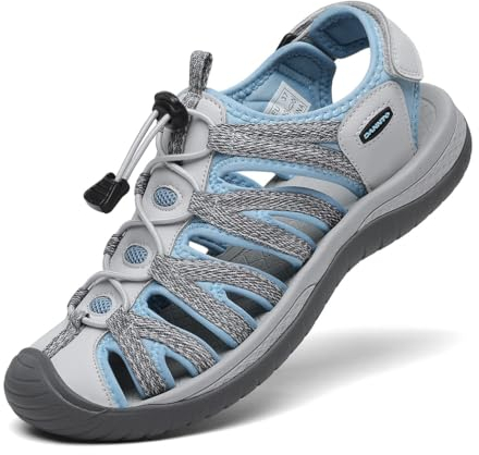 Dannto Sandales Femme Sandales de Randonnée Sandales de Sport d'été Plage pour la Marche(beige,38)