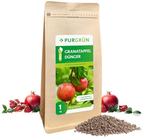 Purgrün® Bio-Granatapfel-Dünger 1 Liter – Hoher Ertrag dank extra Phosphor – Bio & Vegan – Premium-Flüssigdünger – Ohne tierische Inhaltsstoffe – Ergiebiges Konzentrat für 100 Liter Wasser