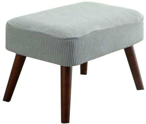 ZZDZW Schonbezug Hocker Rechteckig,Bezug Für Fußhocker, Stretch Bezug Für Hocker Hockerbezug Beinstütze Abdeckung Hussen Sitzhocker Eingangbank Überzug Bank Sitzbank Bezug (Color : Light Grey)