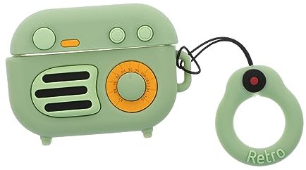 Angoily Einzigartige Kopfhörerhülle Silikonhülle Ladeanschluss Im Vintage-Radio-Stil