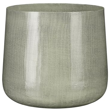 MICA Decorations Benson Blumentopf – H24 x Ø26 cm – Metall – Hellgrau