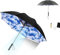Kolarmo 3 in 1 Umbrella with Fan, Umbrella with Fan and Mist Spray,Sun Umbrella Uv Protection Portable Rechargeable Sunshade (Blue2)