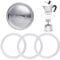 4 juntas para cafetera espresso de 6 tazas, junta de silicona de repuesto con colador de aluminio, juntas para cafetera (3 juntas de silicona + 1 filtro de acero, 6 tazas)