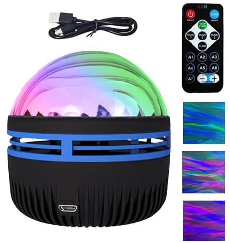 Lampada proiettore | Proiettore 2 in 1 con luci boreali e onde oceaniche, proiettore con 14 effetti di luce, luce notturna con telecomando per decorazione della casa