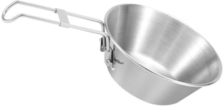MUSISALY Edelstahlbecher Mit Klappbarem Griff Tragbare Camping-tasse Outdoor-becher Aus Edelstahl Kompakt Und Praktisch Für Reisen Und Picknicks Robust Und Rostfrei Für Langen Gebrauch