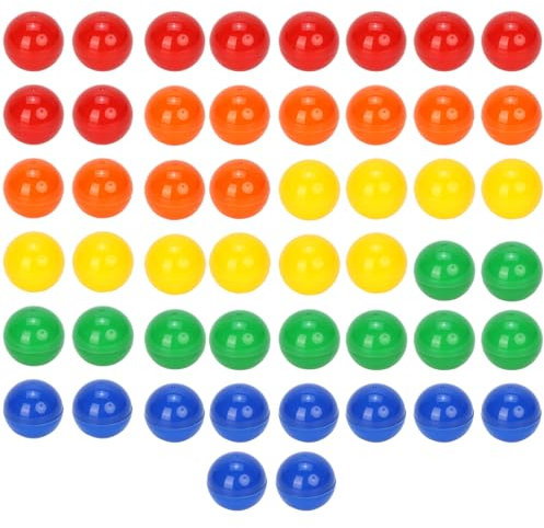 QWORK® Lot de 50 Boules de loterie Creuses de 3 cm, 5 Couleurs, Boules de tombola, Petites Boules à remplir pour Cadeaux de fête