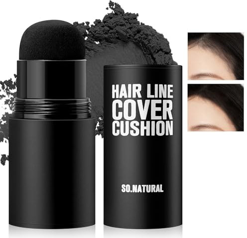 Boobeen Haaransatz Schatten Concealer Stick, Haarwurzel Touch Up Pulver mit Schwamm, Instant Cover up Haar Pulver für Thinning Grey
