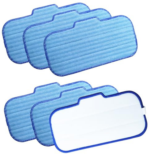 6 Pack Steam Mop Pads Replacement for Newbealer NC603C NC602N Steam Mop Cleaner,Reusable & Washable for Laminate，Hardwood, Tile & Ceramic Floors，Carpet Cleaning