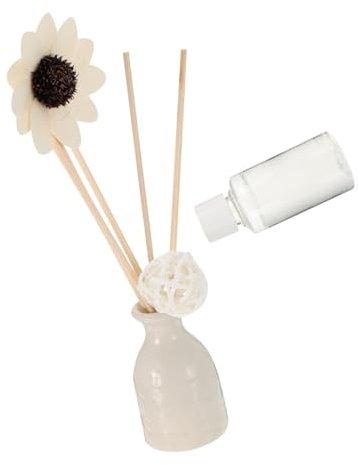 STOBAZA 1satz Rattan Aromatherapie Diffuser Mit Keramischer Vase Wasserdosierter Luftbefeuchter Für Ätherische Öle Für Yoga Spa Und Wohnräume