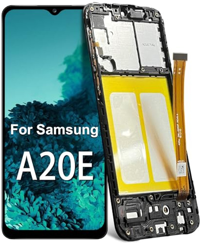 DTD LCD-Display für Samsung Galaxy A20e SM-A202F Ersatzdisplay Touchscreen Digitizer Reparaturteile (5,8 Zoll, Schwarz mit Rahmen)