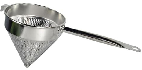 Baoblaze Stainless Steel Bouillon Strainer Soup and Sauces Strainer 8 inch Colander Utensil Cone Separator Fine Mesh for Straining