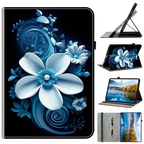 DayQiQiPu Case for Amazon Fire HD 8/HD 8 Plus (8 Inch, 12th/10th Gen, 2022/2020/2024) PU Leather Flip Orchid Pattern Tablet Protective Cover With Card Slots & Stand Multi-Functional Shell,05