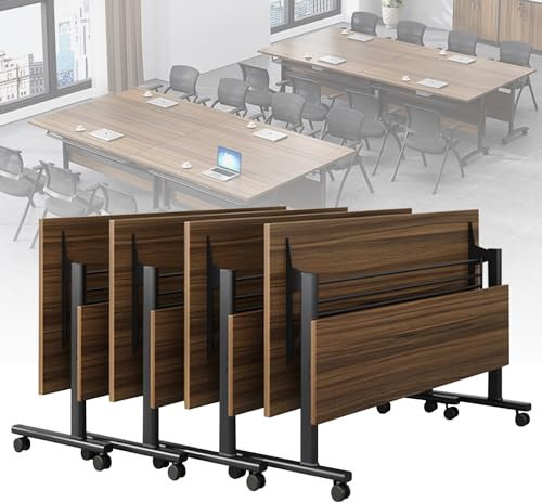 Konferenzraumtisch, Klappbarer Konferenztisch, Mobiler Klapptisch mit geräuschlosen Feststellrädern, Tragbarer Seminar- und Schulungstisch, Geschäftstische (1 Packung, 61 x 21,7 x 29,5 Zoll