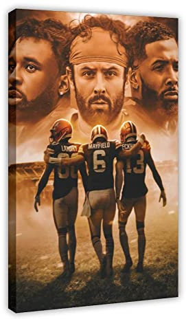 HSYIFF Leinwand Wandkunst Malerei Senza Cornice 30 * 50cm Baker Mayfield Jarvis Landry Odell Beckham Jr Poster e arte murale Arredamento moderno della camera da letto familiare
