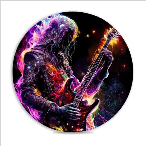 CHTXD Mouse Pad Heavy Metal (30X30) CM 11.81(in) gaming round mouse pad Heat-Resistant Computer Mouse Mat with Anti-slip Rubber Base Compatible with Laser and Optical Mice