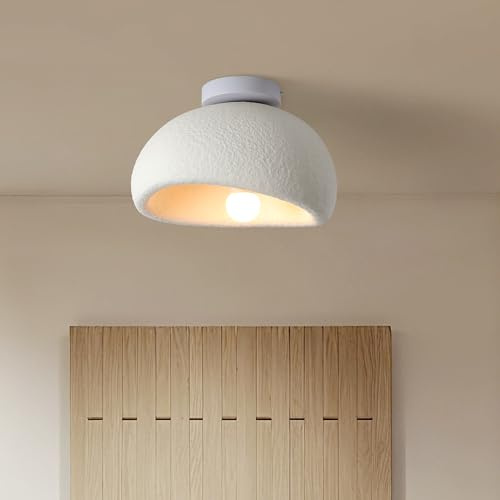 HTsilphelene Moderne Deckenlampe Wabi-Sabi, E27 Weißer Shell Kronleuchter Wabi-Sabi Deckenlampe, Lampenschirm Pendelleuchte Für Schlafzimmer Wohnzimmer Kücheninsel (B,30CM)