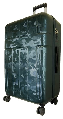 Monopol Reisekoffer und Kofferset 3tlg Hartschale Camo Trolley (dunkelgrün, Reisekoffer - Größe L)