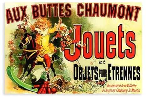 Aux Buttes Chaumont Jouets Vintage-Leinwand-Kunst-Poster und Wandkunst, Bilddruck, moderne Familienschlafzimmer-Dekoration, ungerahmt, 30 x 45 cm