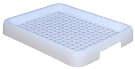 Sharplace Bac à litière pour Lapin, Toilettes pour Lapins Anti-éclaboussures avec Grille, Accessoires pour Animaux de Compagnie, Pot pour Lapin, bac à litière, Blanc