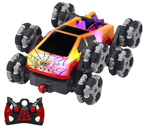 Ferngesteuerter LKW mit Lichtsprühung – RC Stuntfahrzeug, lustiges Wasserspielzeug mit 8 Rädern, für und Mädchen, Indoor- und Outdoor-Spielauto für jedes Gelände