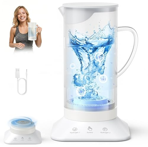 Botella de agua con hidrógeno de 1,2 l, ionizador de hidrógeno con 1200 ppb y 2800 ppb, generador de hidrógeno en 6 minutos, generador de hidrógeno para el hogar, la oficina y el deporte