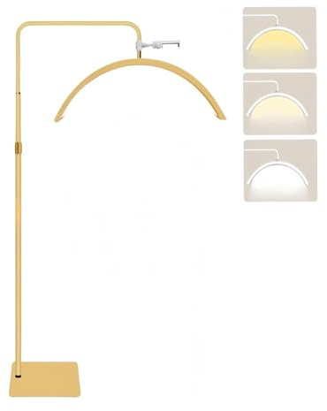 Dimmable LED Floor Lamp with Remote Control, Adjustable Height, Rotatable Head, Ideal for Beauty Professionals and Nail Technicians