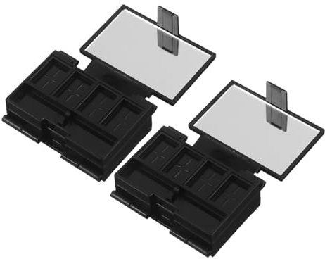 YARNOW Palette Trucco Portatile 2 Pezzi in Abs Nero con 3 Strati, Multiuso e Facile Manutenzione, per Uso Quotidiano e Viaggi, Organizer Compatto per Ombretti e Illuminanti