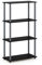 Furinno Turn-N-Tube 4-Tier Multipurpose Shelf Display Rack with Round Tubes, Black/Grey