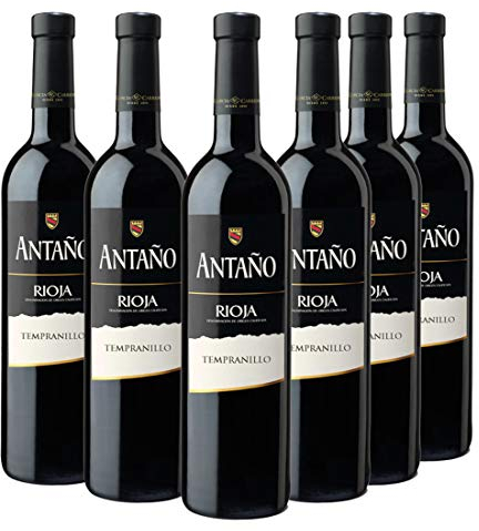 Antaño Tempranillo - Vino Tinto D.O Rioja - Caja de 6 Botellas x 750 ml