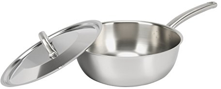 Sitram poêles à frire avec couvercle en acier inoxydable 24 cm