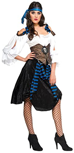 Rubies Official Rum Runner Pirate Costume, Ladies Pirate Theme Fancy Dress, Ladies Size Small Halloween