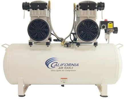 California Air Tools 20040C Powerful 4.0 HP Ultra Quiet and Oil-Free Air Compressor, 20 Gallon Tank, 75 dB Noise Level, White, 220v 60hz