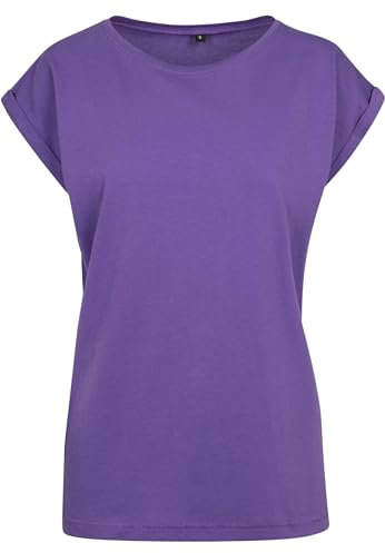 Build Your Brand By021-ladies Extended Shoulder Tee, Maglietta Donna, Viola (Ultraviolet), L