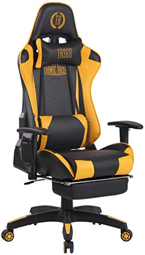 CLP Poltrona Gaming Massaggiante Turbo XFM In Similpelle I Sedia Racing Ergonomica Riscaldabile Con Massaggio, Colore:nero/giallo