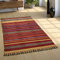 Paco Home Wohnzimmer Natur Teppich m. Fransen, Moderner Handgewebter Kelim, 100% Baumwolle, Grösse:160x220 cm, Farbe:Terracotta