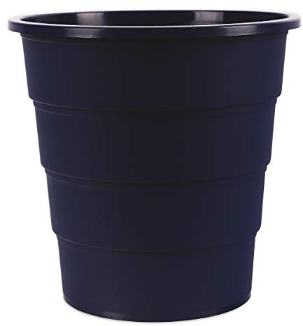 OFFICER PRODUCTS 19054621-03 Corbeille à papier en plastique 16 l Design poubelle ronde pour bureau cuisine Bleu nuit Élégant et pratique 30,8 x 31 x 30,8 cm