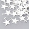 Perlin 50 Metallanhänger Silber Stern Weihnachten 10mm Schmuckanhänger Charmanhänger Kettenanhänger Armbandanhänger Kinder-Anhänger F257