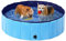 Yaheetech Hundepool faltbar, Planschbecken für Hunde 100 x 30 cm, Anti-Rutsch-Platten, Schnelle Entwässerung, Hundebadewanne mit Badebürste & 4 Flicken, Swimmingpool Verdickt PVC, Blau