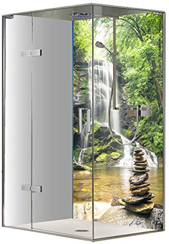 Original FLYERANDPRINT - SHOWER-PLATE, Alu-Dipond, OHNE FUGEN, Fliesenersatz, Duschrückwand, Wunschmaß, Dusche, Bad, Wandverkleidung, Wandverkleidung, DW-17-16 (Einzelplatte, 100 x 200 cm)