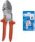 Original LÖWE 1 Profi Amboss-Gartenschere 1.104 mit rostfreier Stahlklinge und Antihaftbeschichtung & Ersatzteilset 1.007 Ersatzteile für Amboss Gartenschere - 5 teiliges Set