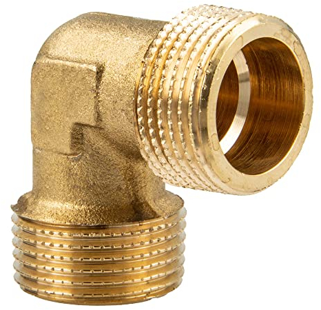 Tecuro Messing Winkel 90° 1/2 Zoll Außengewinde G nach DIN ISO 228-1 Trinkwasser geeignet Messing blank CW617N