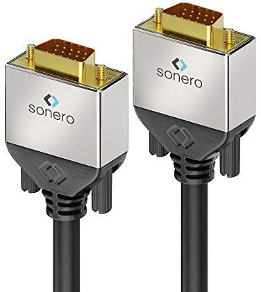 Sonero® Premium VGA-Kabel, 5,00 m, FullHD (1920 x 1080), Schwarz