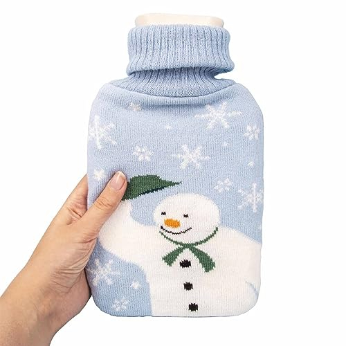 The Snowman Wärmflasche mit Soft-Touch-Bezug, 500 ml Fassungsvermögen, Weihnachts-Wärmflasche, offizielles Lizenzprodukt von The Snowman, weiß, Medium