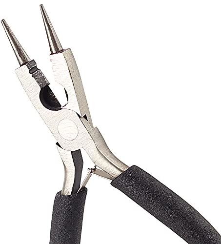 SUNNYCLUE Pinze A Becchi Tondi da 4.9 Pollice Tagliafili 4 in 1 Mini Pinze di Precisione Pinze Piegafili Pinze Laterali Strumenti per La Creazione di Gioielli Fai da Te, Nero