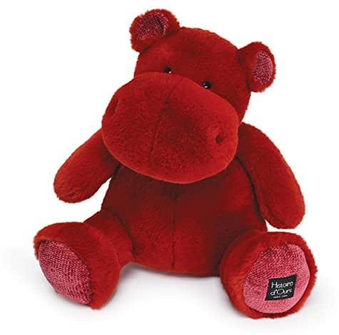 Histoire d'Ours - Peluche Hippopotame - Hip'Kiss - Rouge - 40 Cm - Grande Peluche Douce et Mignonne pour les Calins - Idée Cadeau de Naissance et Anniversaire pour Enfants - L'HIPPO - HO3104