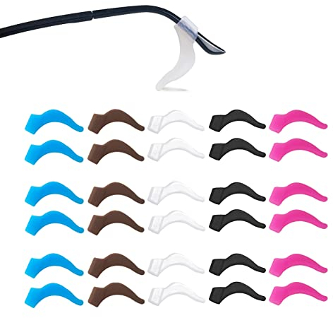 15 Pairs 1.8 Inch Anti-slip Eyeglass Ear Grips, ear Hooks, Comfortable Silicone Elastic Eyeglasses Temple Tips Sleeve Retainer for Sunglasses, Presbyopia Glasses, Spectacles Glasses, Multicolor, 4.5