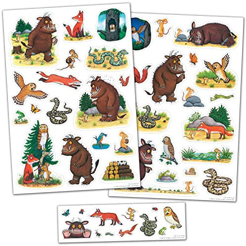 Paper Projects The Gruffalo Wandaufkleber aus Vinyl, perfekt zum Dekorieren von Kinderzimmern und Möbeln, Mehrfarbig/transparente Bordüre, Verschiedene Größen