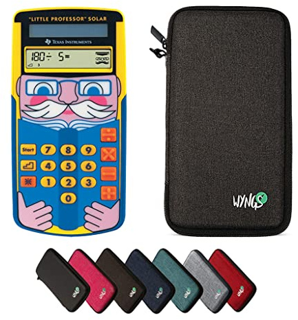 TI-Little Professor inkl. WYNGS Schutztasche Dunkelgrau - Interaktiver Rechentrainer - Basic Set