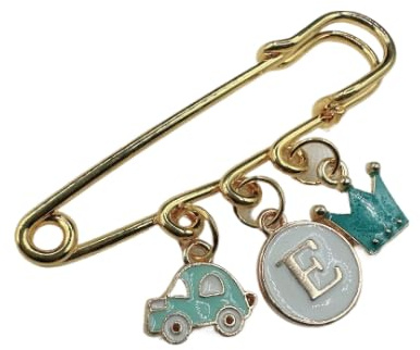 Baby Stecknadel mit Anfangsbuchstabe Anstecknadel Brosche personalisierte Baby Geschenk Mädchen Junge Glücksbringer Kinderwagen PIN Nazar Auge