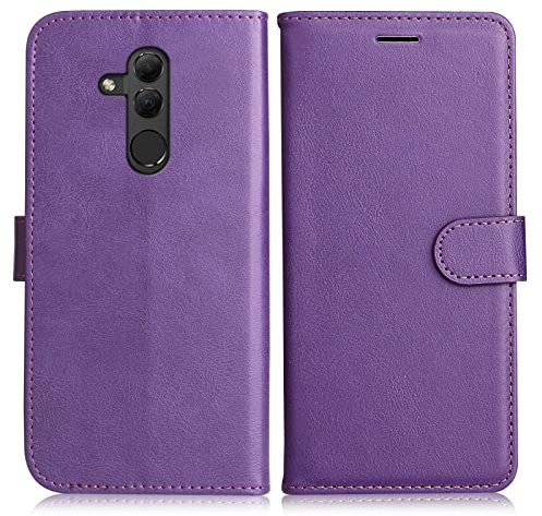 DENDICO Cover per Huawei Mate 20 Lite, Premium Portafoglio PU Custodia in PU Pelle, Flip Libro TPU Bumper Caso per Huawei Mate 20 Lite, Viola